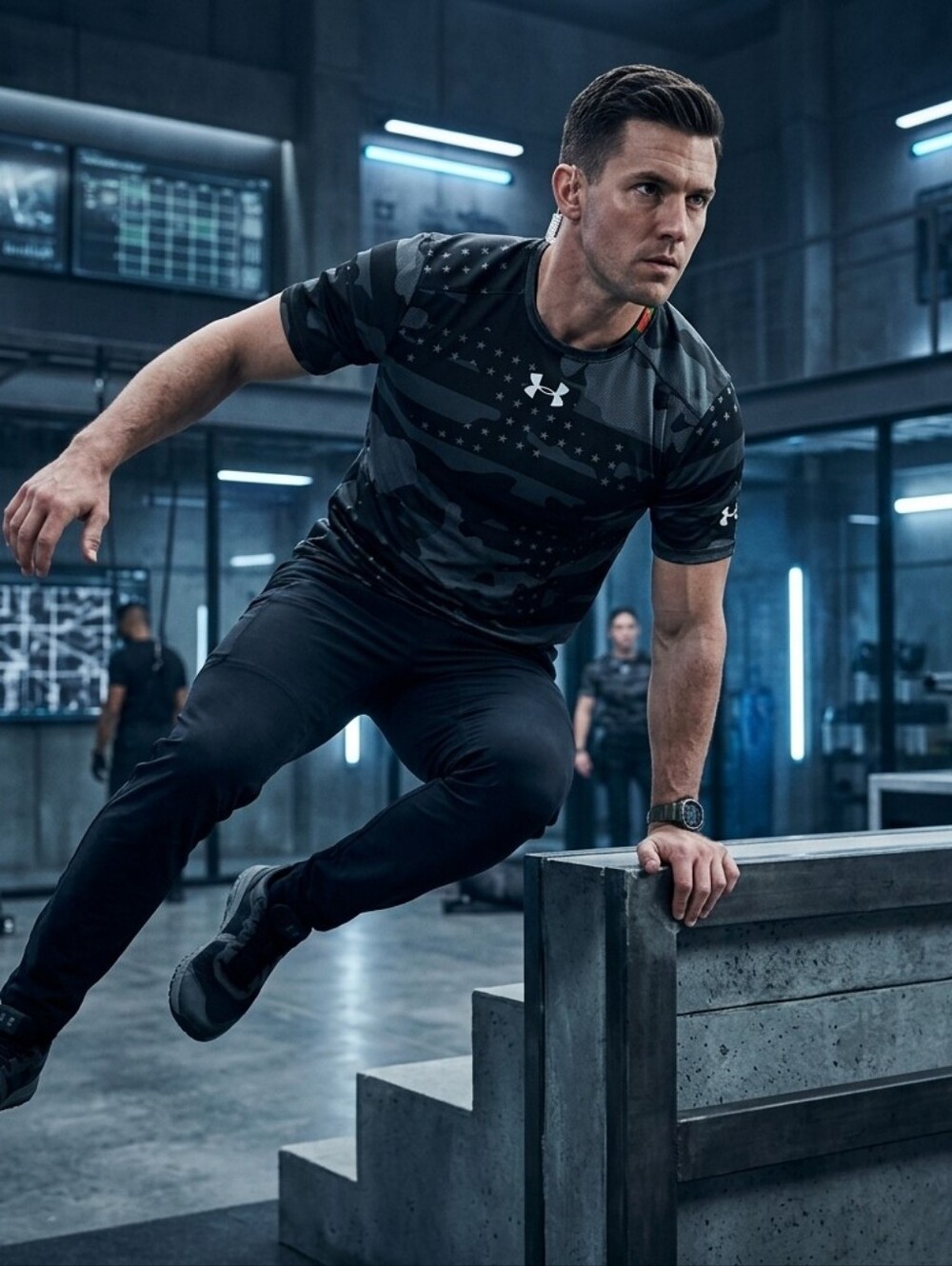 Under Armour Men’s Black & Gray Camo Performance Compression Tee